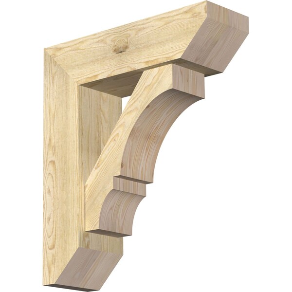 Ekena Millwork Balboa Slat Rough Sawn Bracket w/ Offset Brace, Douglas Fir, 8"W x 26"D x 30"H BKT0806X26X30BOA06RDF - main